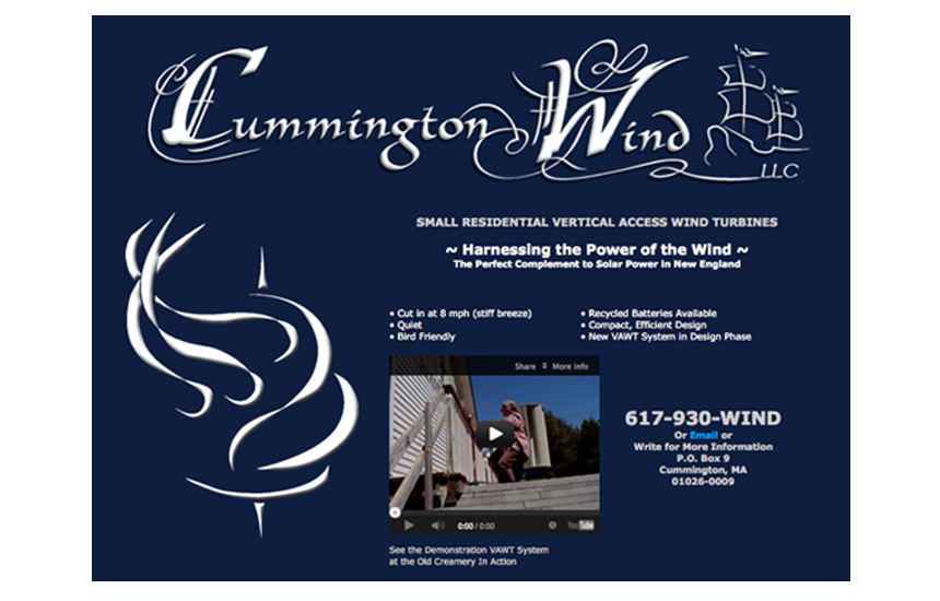 cummington wind power web site design designer hampshire county ma
